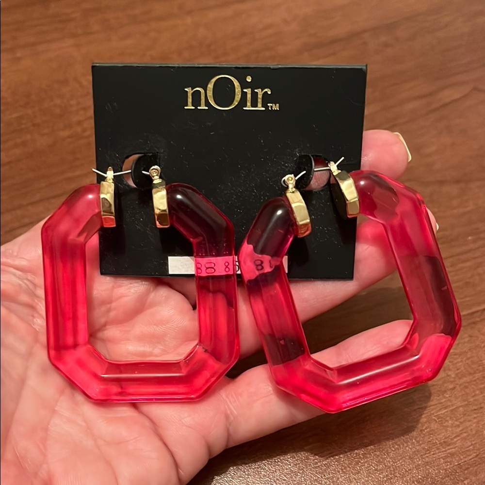 nOir Jewelry Pink Geometric Acrylic Earrings